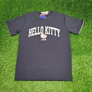 Hello-Kitty Shirt Womens XL 21x27 Blue Sanrio Arch-Spellout